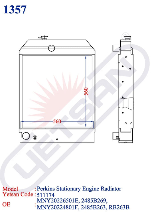 Perkins Stationary Engine Radiator