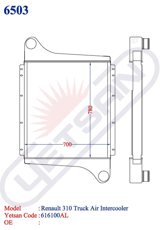 Renault 320 Truck Air Intercooler