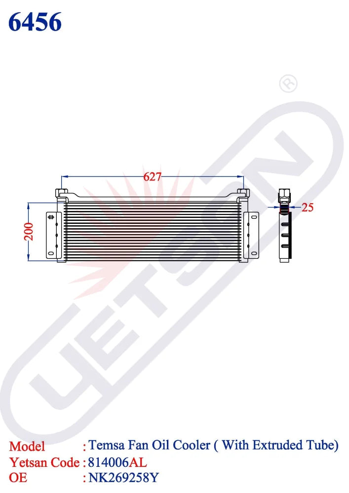 Temsa Fan Oil Cooler (With Extruded Tubes)