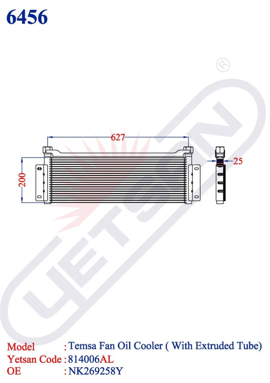 Temsa Fan Oil Cooler (With Extruded Tubes)