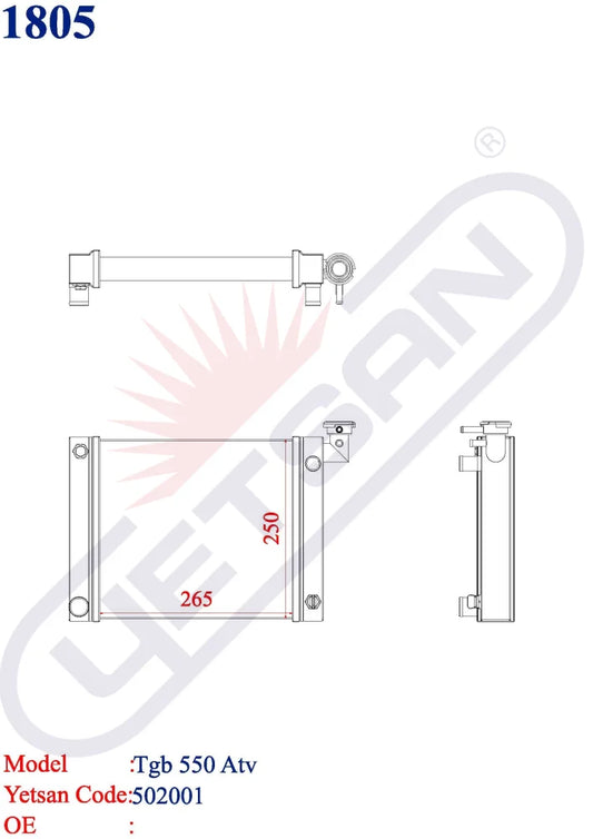 Tgb 550 Atv Radiator