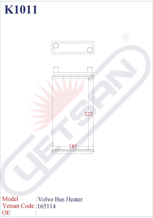 Volvo Bus Heater Core
