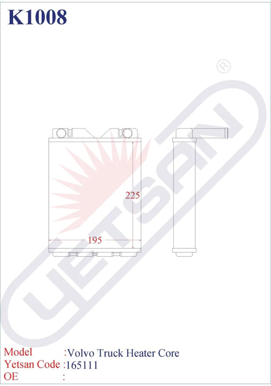 Volvo Truck Heater Core